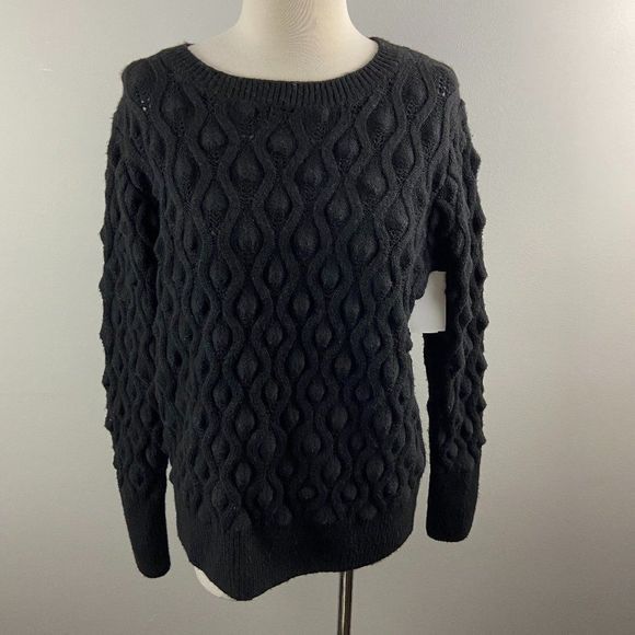 NWT SWEET ROMEO Black Crew‎ Neck Sweater (L) - Picture 2 of 7